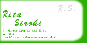 rita siroki business card